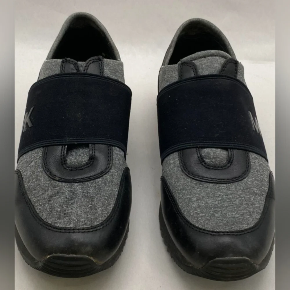 Michael Kors MK Trainer Scuba Grey/Black Sneakers Size 7.5 MSRP $125